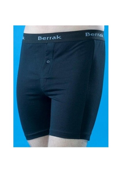 Likralı Düğmeli Erkek Boxer Siyah
