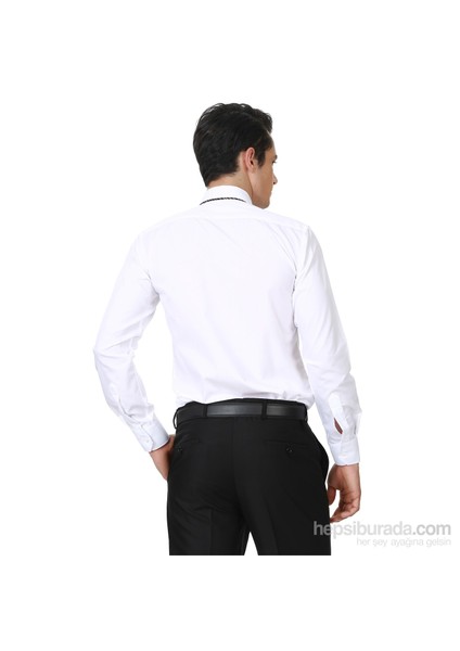 Erkek Beyaz Düz Uzun Kol Gömlek modelleri