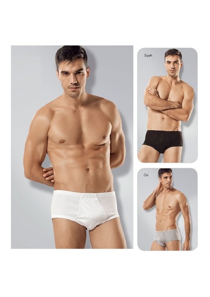 6'Lı Paket Erkek Slip Külot Beyaz