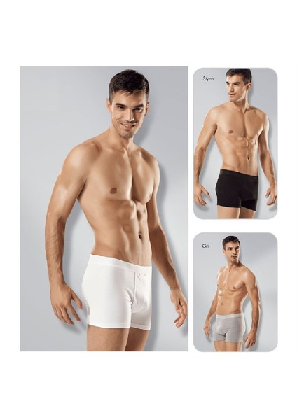 6'Lı Paket Likralı Pamuk Erkek Boxer Gri