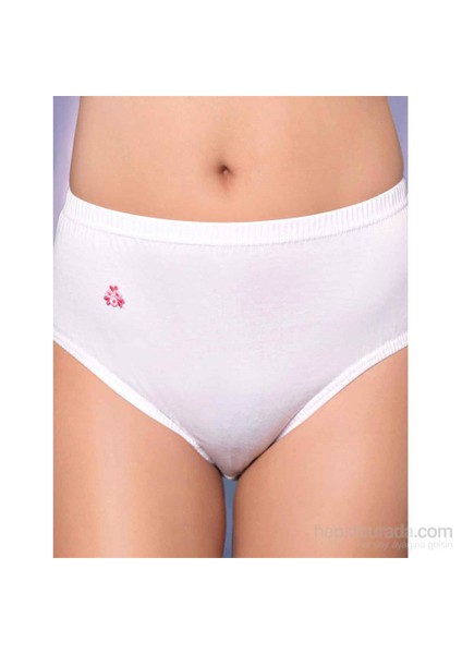 Yanı Dikişsiz Çiçek Motifli Bikini Beyaz