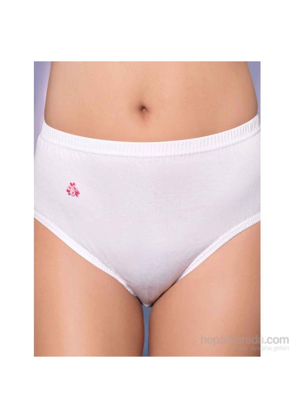 Yanı Dikişsiz Çiçek Motifli Bikini Beyaz