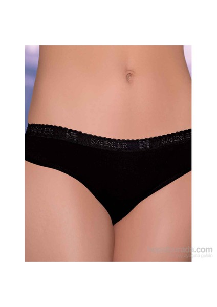 Şahinler Yazılı Ribana Slip Siyah