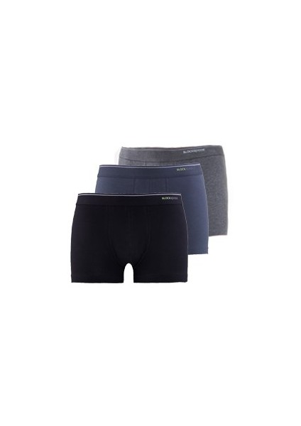 9670 ERKEK TENDER COTTON SHORTY 3 LÜ SİYAH-ANTRA MELANJ-ANTRASİT BOXER
