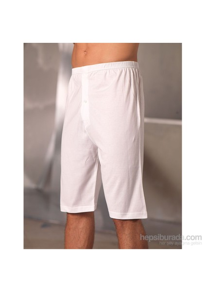 Penye Süprem Paçalı Beyaz Boxer