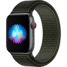 TahTicMer Apple Watch Uyumlu Seri 7 41 mm Kordon Kayış Kumaş Hasır Örme Spor Kordon