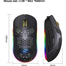 Hxsj T90 Rgb Hafif Üç Modlu Kablosuz Oyun Faresi (Yurt Dışından)