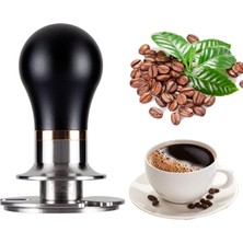 Baosity 58.5mm Kahve Espresso Kurcalama Ergonomik Kolu Düz Paslanmaz Taban Siyah
