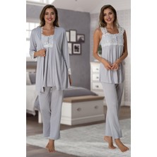 Effort 2301 Kolsuz Lohusa Pijama Sabahlık Takım