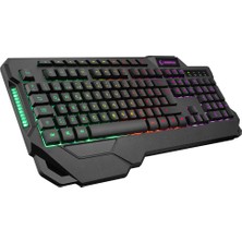 Rampage KB-R46 Carısma USB Rainbow Q Oyuncu Klavye + Sgm-L1 Lumos Siyah 6400DPI Rgb Makrolu Oyuncu Mouse