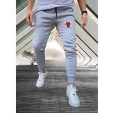 Amor Man Chıcago Bulls Bacak Baskılı 4 Iplik Şardonlu Pamuk Dokuma Tam Kışlık Yeni Stil Outdoor Erkek Eşofman Altı