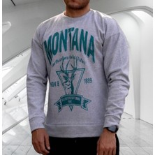Amor Man Montana Göğüs Baskılı Yuvarlak Yaka Regular Fit Yeni Kreasyon Spor Erkek Sweatshirt