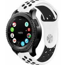 TahTicMer Huawei Watch Gt 2 Classic 46 mm Kordon Kayış Renkli Silikon Spor Kayışı Yumuşak Siyah - Beyaz