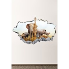 Kt Grup Safari Animals 3D Duvar Sticker