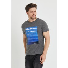 Polo State Erkek Baskılı T-Shirt Antrasit