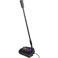 Hxsj TSP202 Esnek Boyunlu Rgb Işık USB Bağlantılı Bilgisayar Dizüstü Mikrofonu (Yurt Dışından)