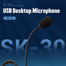 HUA3C SK30 Uzun Boyunlu USB Kablolu Masaüstü Bilgisayar Için Konferans Kayıt Mikrofonu (Yurt Dışından)