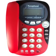 Panaphone KX-T2838LM Çift Renk Kablolu Masaüstü Ev Telefonu - Kırmızı