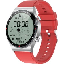 Hikıng WH4G Gümüş Akıllı Saat Yedek Kayış Hediyeli (Resmi Hikıng Türkiye Garantili) Kırmızı