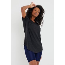 Tarz Cool Women Füme Pis Yaka Salaş T-SHIRT-KTCPS001R21S