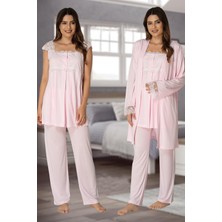 Effort 2301 Kolsuz Lohusa Pijama Sabahlık Takım