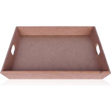 E Hobici Ahşap Kare Açılı Dik Tepsi Orta 36x36cm