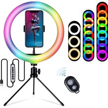 Dacare S26-RGB 10 Inç USB Rgb LED Halka Işık Telefon Tutucu ile (Yurt Dışından)