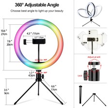 Dacare S26-RGB 10 Inç USB Rgb LED Halka Işık Telefon Tutucu ile (Yurt Dışından)