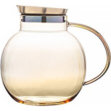 SLD Çay Kupası Pot Set Oturma Odası 450 ml Cam Bardak Ev Kullanımı 1800 ml Çiçek Çay Su Isıtıcısı Amber Teaware 5 Parça Tepsili Set | Teaware Setleri (Yurt Dışından)