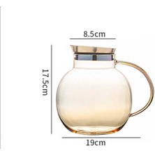 SLD Çay Kupası Pot Set Oturma Odası 450 ml Cam Bardak Ev Kullanımı 1800 ml Çiçek Çay Su Isıtıcısı Amber Teaware 5 Parça Tepsili Set | Teaware Setleri (Yurt Dışından)