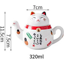 SLD Hakiki Şanslı Kedi Porselen Çay Seti Yaratıcı Japon Maneki Neko Süzgeç ile Seramik Çay Kupası Pot Güzel Plutus Kedi Çaydanlık Kupa | Teaware Setleri (Yurt Dışından)