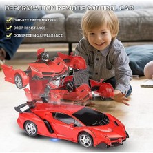 Jessieyou Mall Uzaktan Kumanda Araba Rc Trafo Robot Araba 360 Rotasyon Frenleme Şarj Edilebilir Çocuk Oyuncak Araba (Kırmızı) (Yurt Dışından)