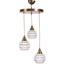 Fer Avize  2046 Modern Eskitme Boyalı Sarkıt 3’lü Avize