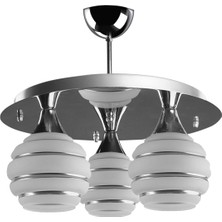 Fer Avize  Rengi̇n Plofonyer Modern Krom 3’lü Avi̇ze