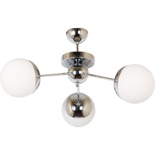 Fer Avize  Rima Plofonyer Modern Retro Krom 3’lü Avize