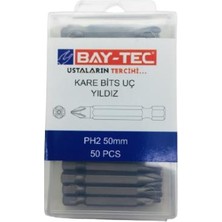 Bay-Tec MU1850 PH2 x 50 mm Kare Bits Uç Yıldız 50 Parça