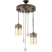 Fer Avize  Hürrem Otantik Rustik 2’li Eskitme Sarkıt Avize