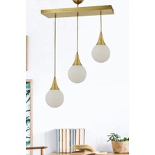 Fer Avize  Bubble Rusti̇k Modern Spor Eski̇tme 3’lü Sıralı Glop Camlı Sarkıt Avi̇ze