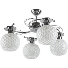 Fer Avize  Tuna Modern Lüks Tasarim Camli 4 Lü Avi̇ze