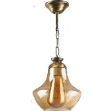 Fer Avize  Süs Aski Rusti̇k Retro Bal Camlı Eski̇tme Tekli̇ Avi̇ze