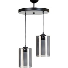 Fer Avize  Li̇on Modern Füme Camlı 2’li̇ Avi̇ze