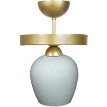 Fer Avize  Amanda Modern Plofonyer Gold Kasa Camli Tekli̇ Avi̇ze