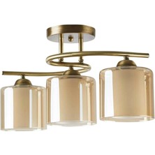 Fer Avize  Retro Eski̇tme Bal Çi̇ft Camlı Üçlü Avi̇ze