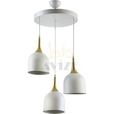 Fer Avize  Reina Modern Tasarım Metal Başlık Sarkıt 3’lü Avize