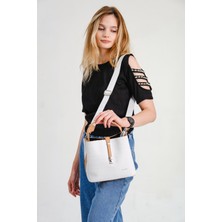 Just Polo Kadın Gofraj Baskılı Kilit Detaylı Just Polo Vegan Omuz ve El Çantası