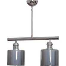 Fer Avize  Sima Modern Spor Çift Camlı Sıralı 2’li Avize