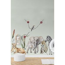 Kt Grup Vahşi Afrika Büyük Boy Safari Hayvanları Duvar Sticker Seti