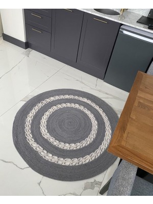 Halımax Milda Jüt Hasırlı El Örgüsü Kilim Yuvarlak 93