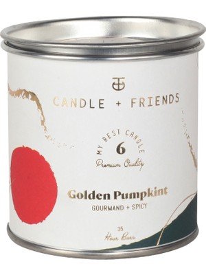 Candle And Friends Golden Pumpkint Teneke Mum 220GR.