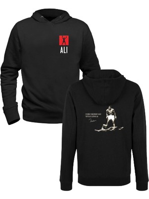 Alfa Tshirt M.ali Dijital Baskılı Siyah Ön Arka Baskılı Çocuk Sweatshirt